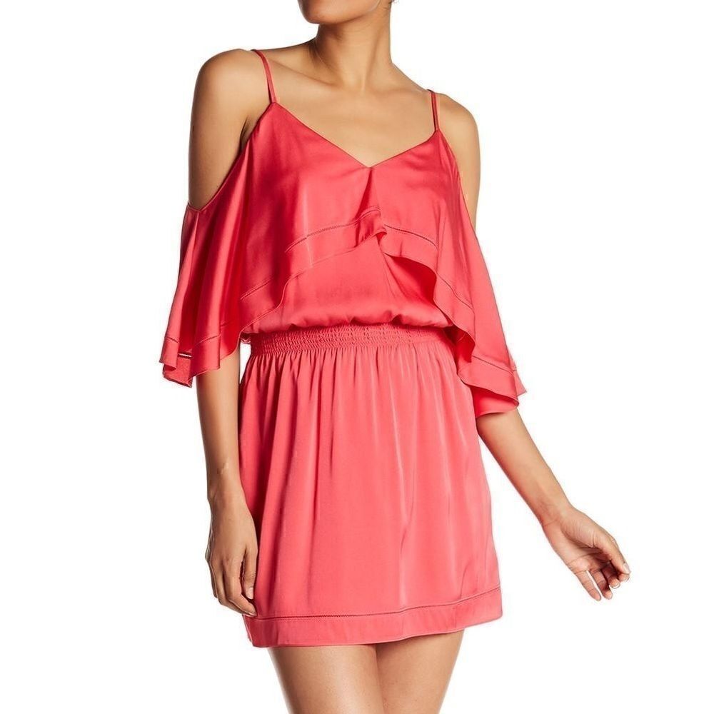 NWOT Trina Turk colusa cold shoulder silk dress